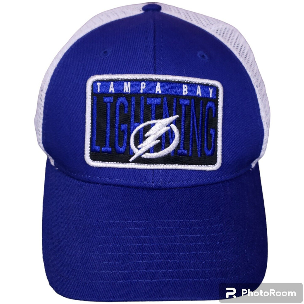Tampa Bay Lightning NHL Snapback Hat Embroidered  Fan Favorite White & Blue